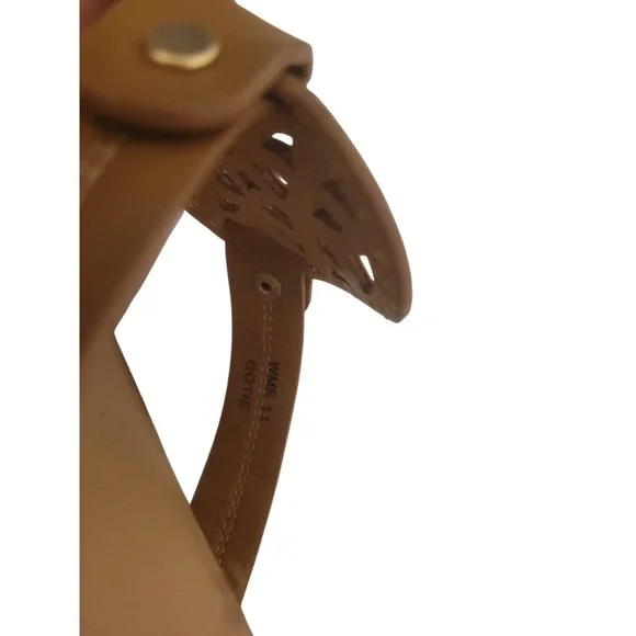 Dolce Vita Sandal Womens 11 Gotie Flip Flop Brown Tan Gold Tone Hardware DKBJ - Picture 8 of 9